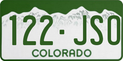 CO license plate 122JSO
