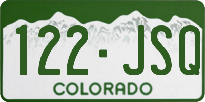CO license plate 122JSQ