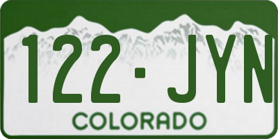 CO license plate 122JYN