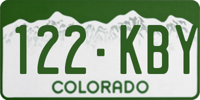 CO license plate 122KBY