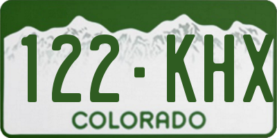 CO license plate 122KHX