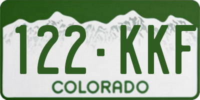 CO license plate 122KKF