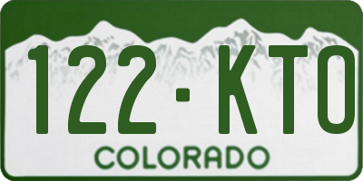 CO license plate 122KTO