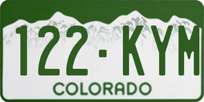 CO license plate 122KYM