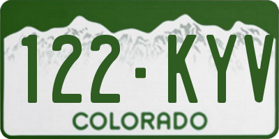 CO license plate 122KYV