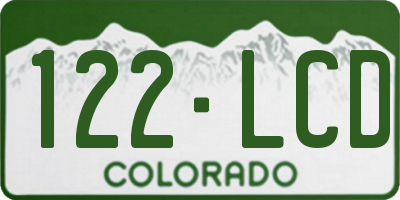 CO license plate 122LCD