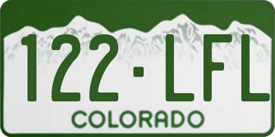 CO license plate 122LFL