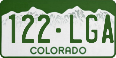 CO license plate 122LGA