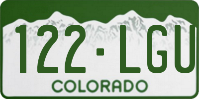 CO license plate 122LGU
