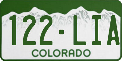 CO license plate 122LIA