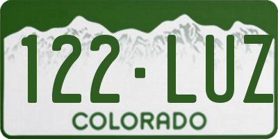 CO license plate 122LUZ