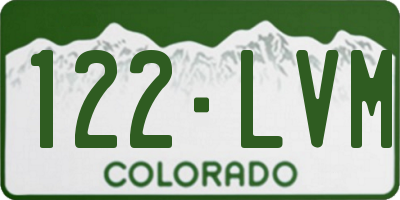 CO license plate 122LVM