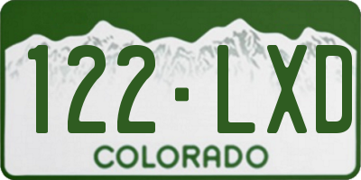 CO license plate 122LXD