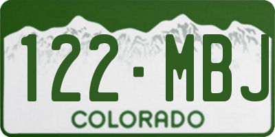CO license plate 122MBJ