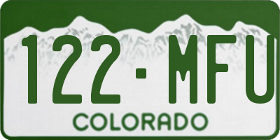 CO license plate 122MFU