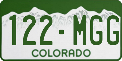 CO license plate 122MGG