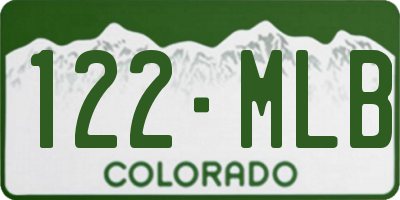 CO license plate 122MLB