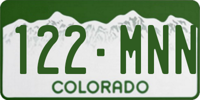 CO license plate 122MNN