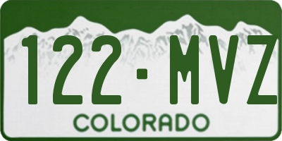 CO license plate 122MVZ