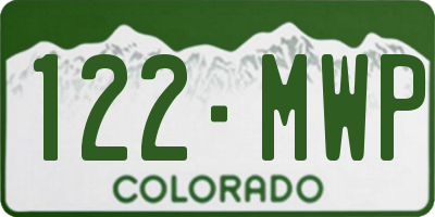 CO license plate 122MWP