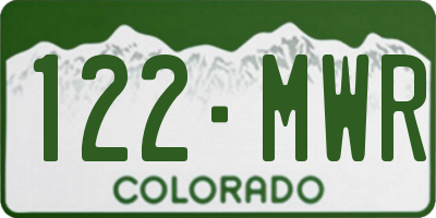 CO license plate 122MWR
