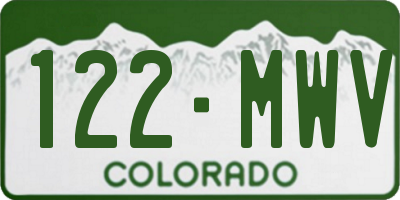 CO license plate 122MWV