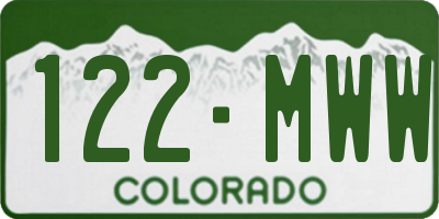 CO license plate 122MWW
