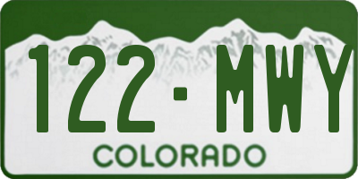 CO license plate 122MWY