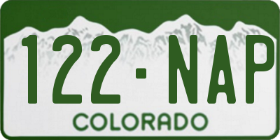 CO license plate 122NAP