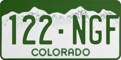 CO license plate 122NGF