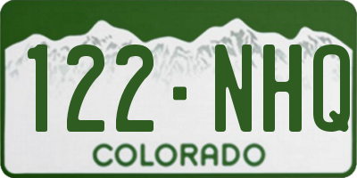 CO license plate 122NHQ