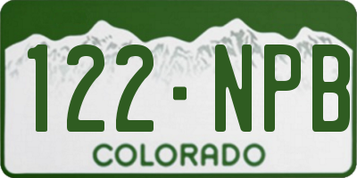 CO license plate 122NPB