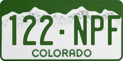 CO license plate 122NPF