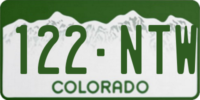 CO license plate 122NTW