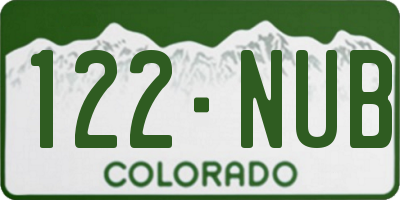CO license plate 122NUB