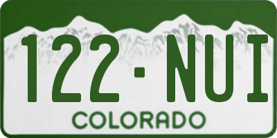 CO license plate 122NUI