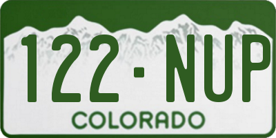 CO license plate 122NUP