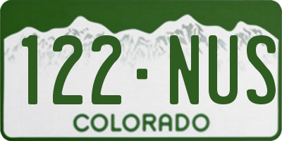 CO license plate 122NUS