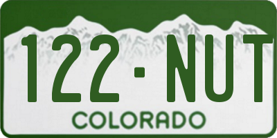 CO license plate 122NUT