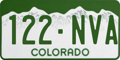 CO license plate 122NVA