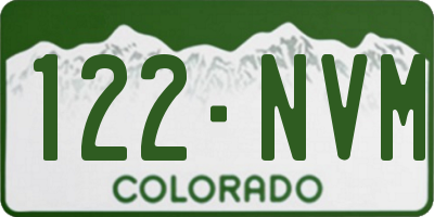 CO license plate 122NVM