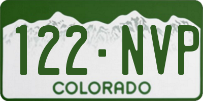 CO license plate 122NVP