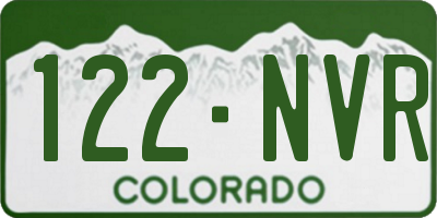 CO license plate 122NVR