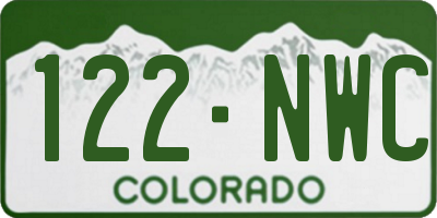 CO license plate 122NWC