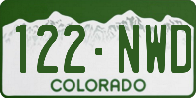 CO license plate 122NWD