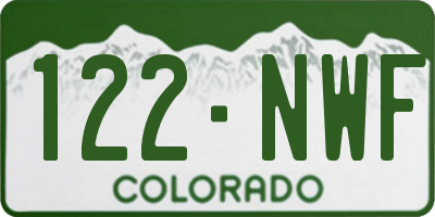 CO license plate 122NWF