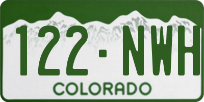 CO license plate 122NWH