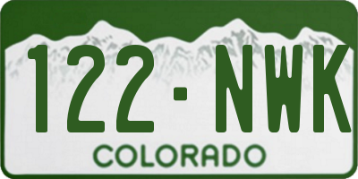 CO license plate 122NWK