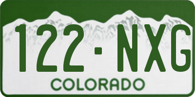 CO license plate 122NXG