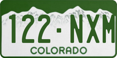 CO license plate 122NXM